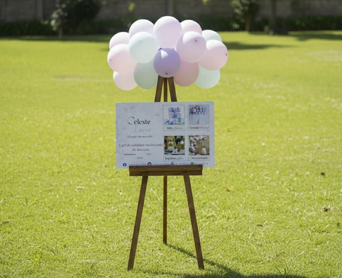 Chevalet en bois pour panneau de bienvenue